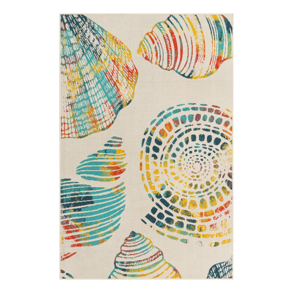 Highland Dunes Gaultier Blue/Red/Yellow Indoor/Outdoor Rug Wayfair